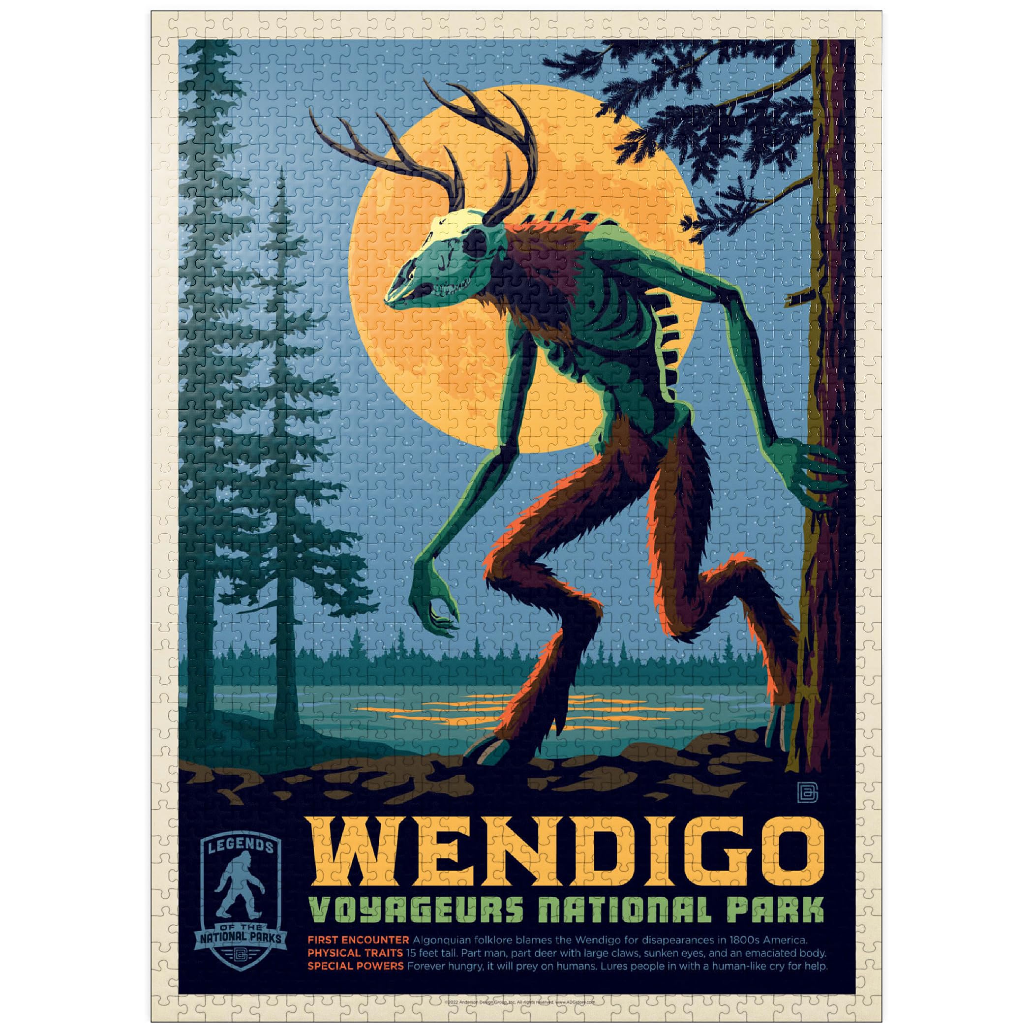 Legends of the national parks voyageurs the wendigo vintage poster