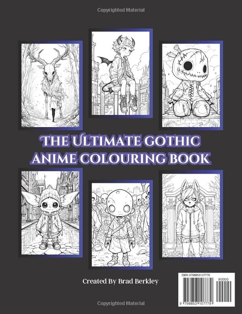 Gothic anime louring book a llection of dark and creepy anime louring pages featuring the deathly wendigo eerie spirits and much more perfect and adults adult teen louring books