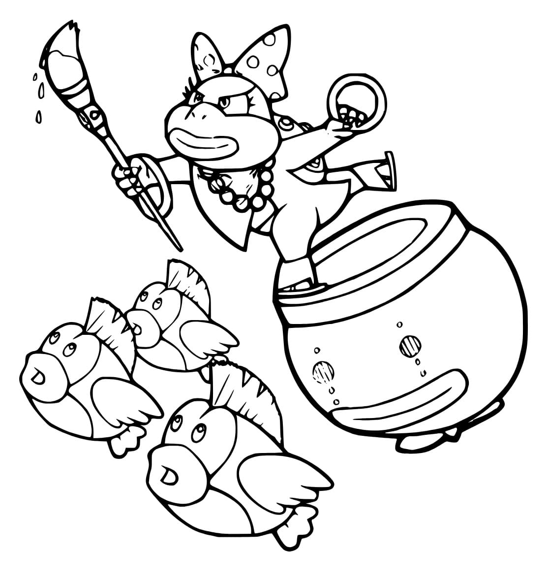 Wendy o koopa from koopalings coloring page