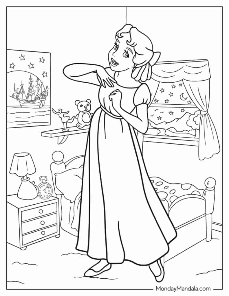 Peter pan coloring pages free pdf printables