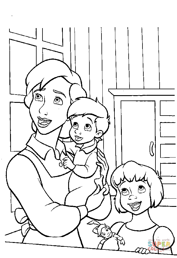 Mary darling michael and wendy coloring page free printable coloring pages