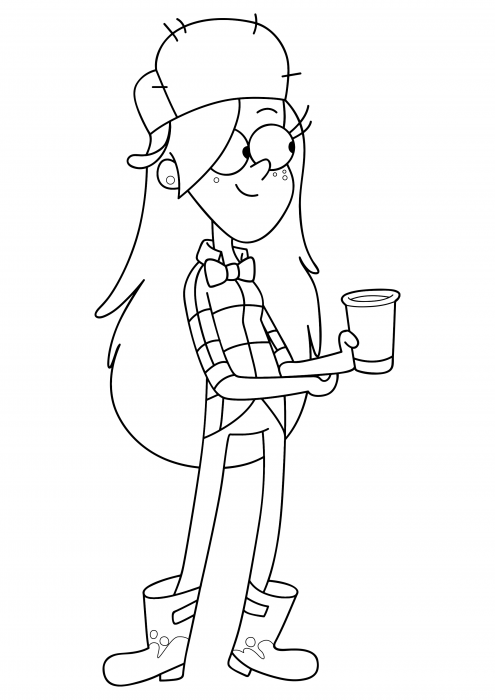 Wendy with a cup of coffee coloring pages gravity falls coloring pages