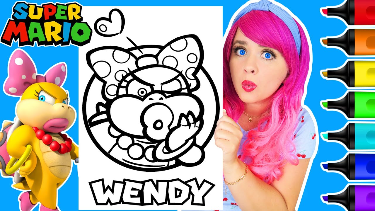 Coloring wendy koopa super ario bros coloring page ohuhu art arkers