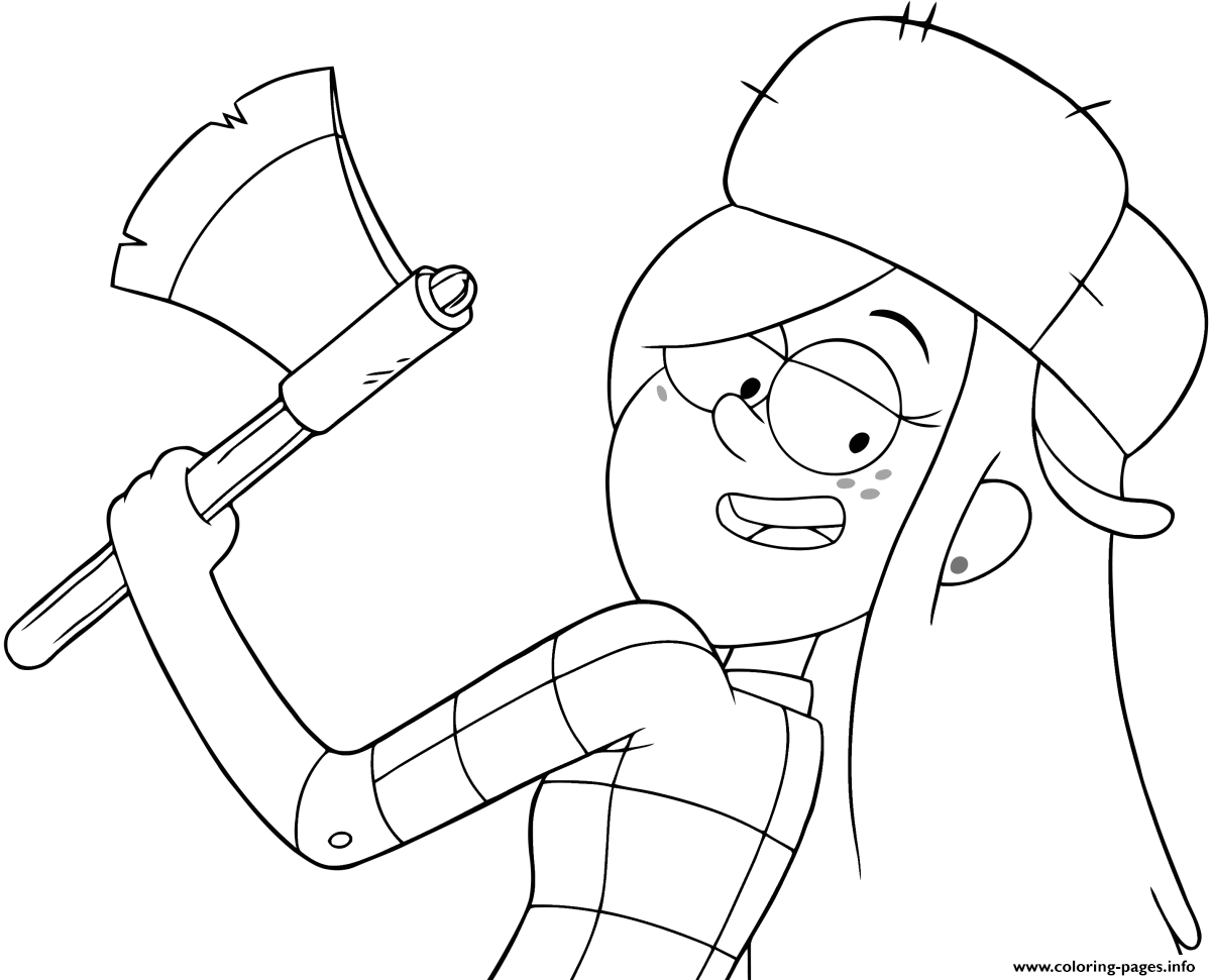 Gravity falls wendy coloring page printable