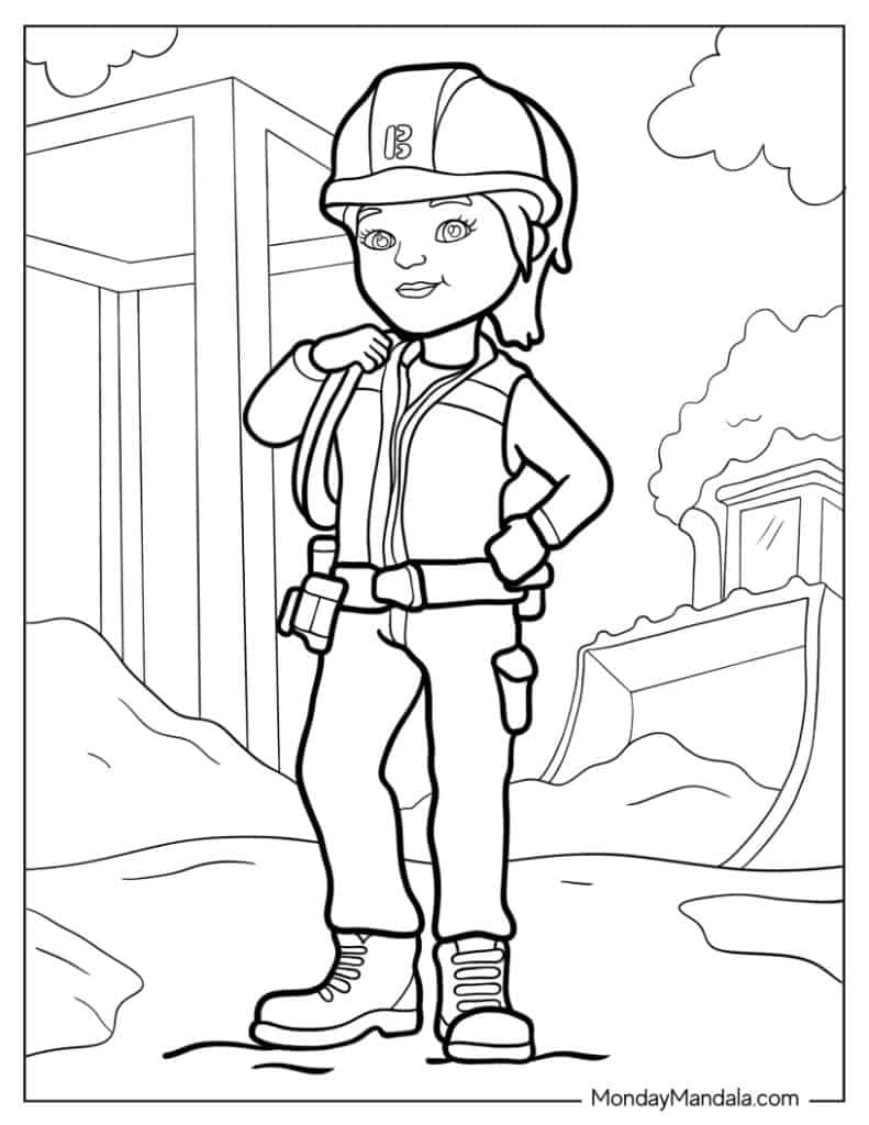 Bob the builder coloring pages free pdf printables