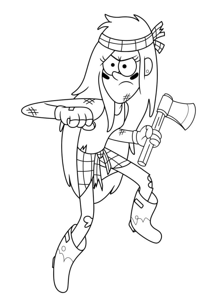 Gravity falls cool wendy coloring page