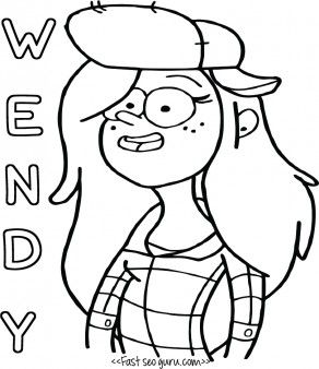 Printable gravity falls wendy blerble coloring pages for kids