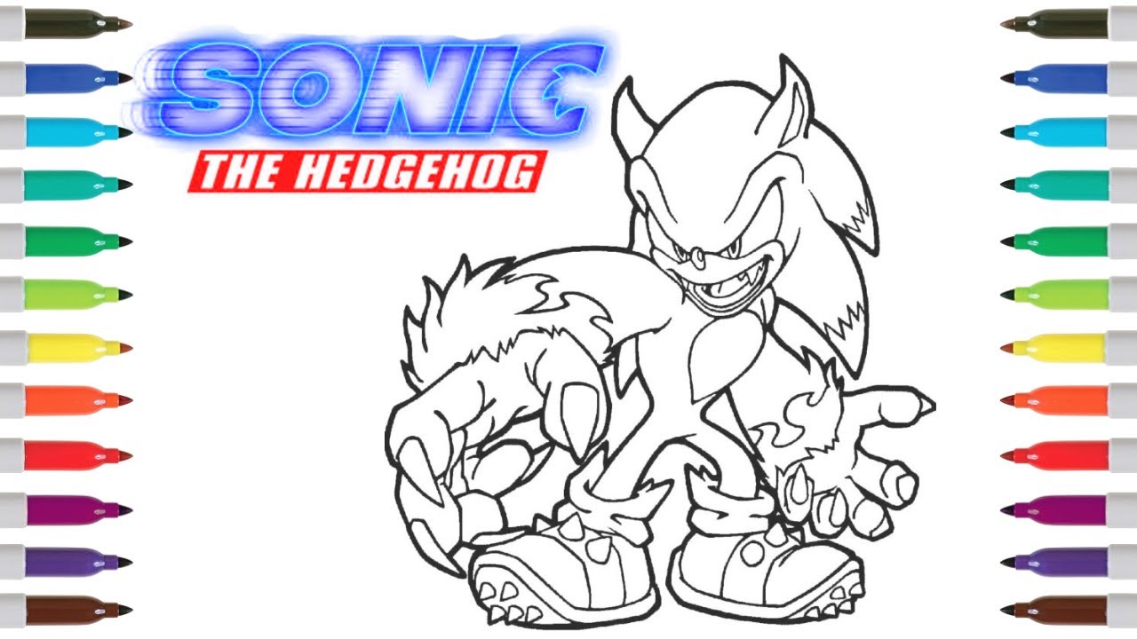 Sonic the hedgehog coloring book page werehog sonic the werehog