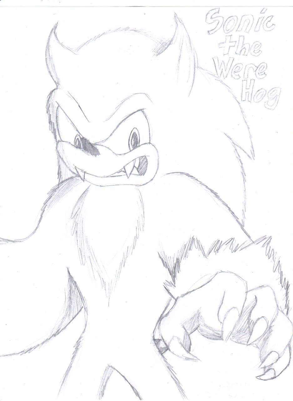 Sonic the werehog by xxsnowfoxxx