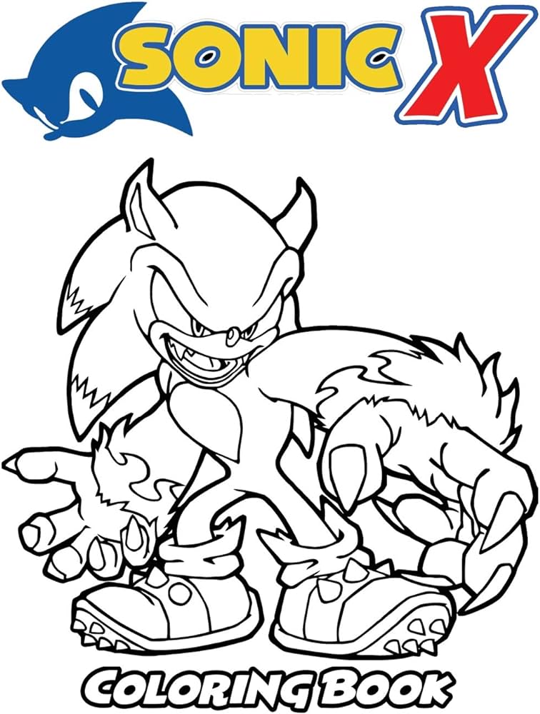Sonic x coloring book coloring book for kids and adults activity book with fun easy and relaxing coloring pages books