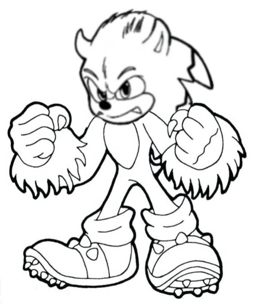 Werehog movie sonic coloring page by chriswhitfield on