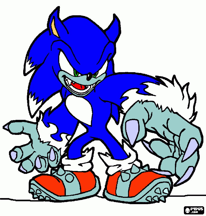 Sonic the wereh coloring page printable sonic the wereh