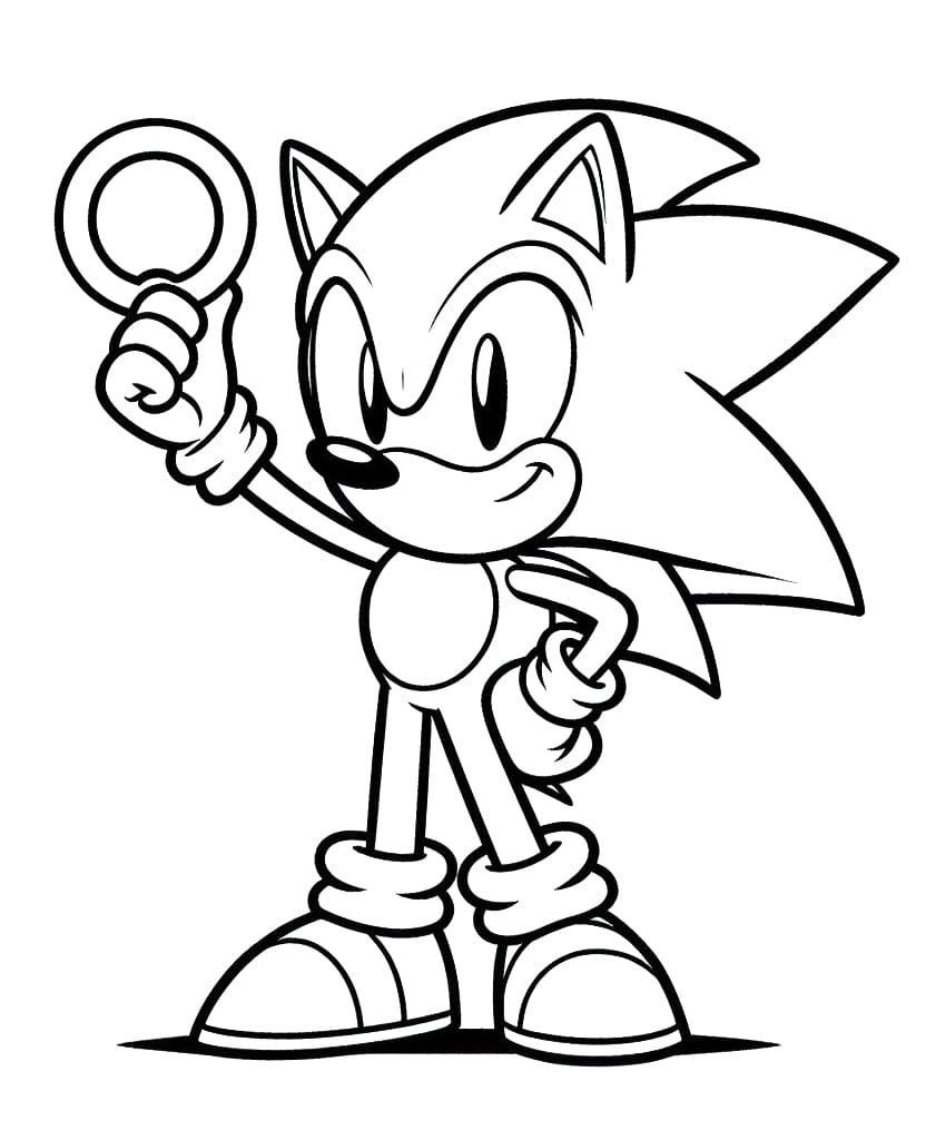 Drawing of sonic coloring page