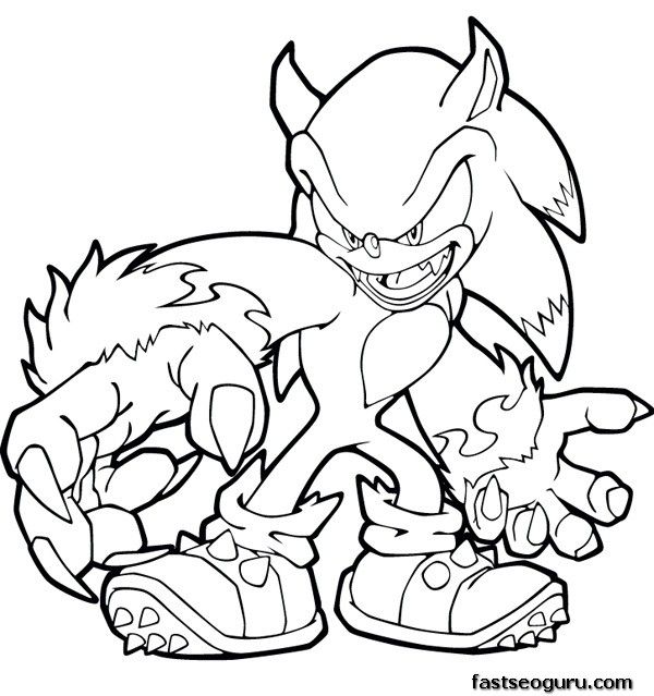 Drawing of sonic the werehog