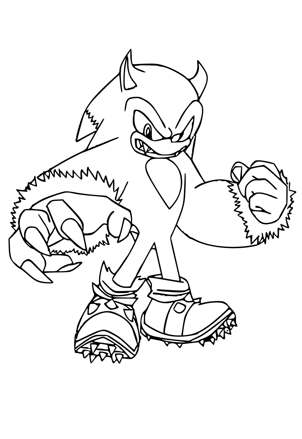 Free printable sonic monster coloring page sheet and picture for adults and kids girls and boys