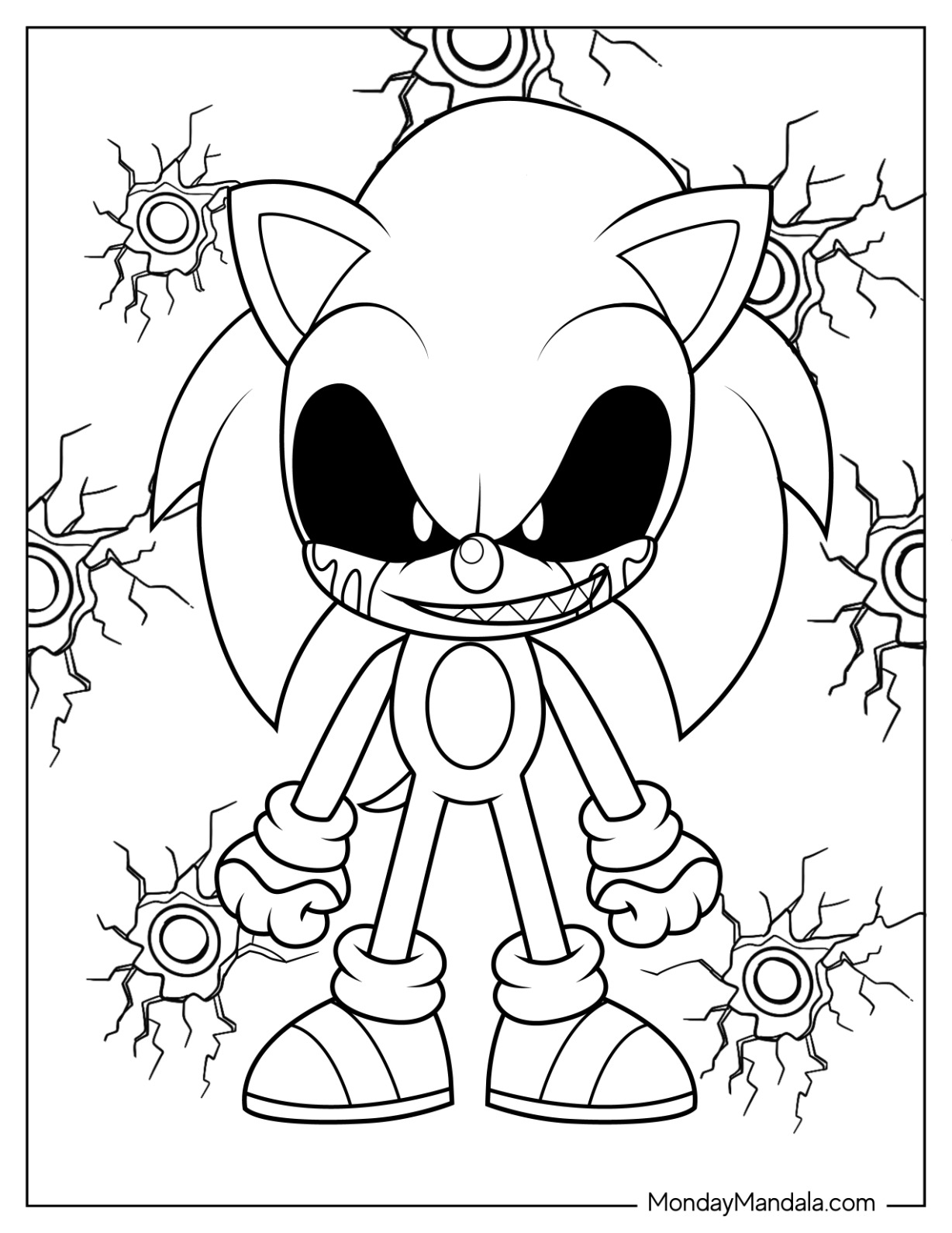 Sonic exe coloring pages free pdf printables