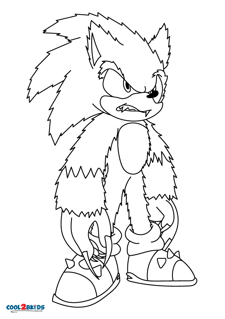 Free printable sonic the werehog coloring pages for kids