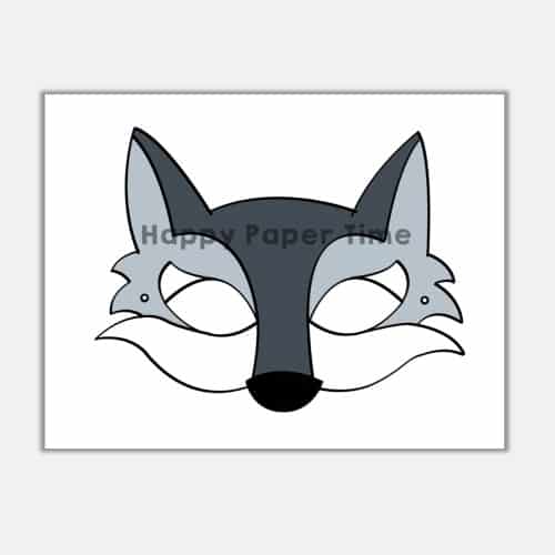 Wolf mask paper template printable