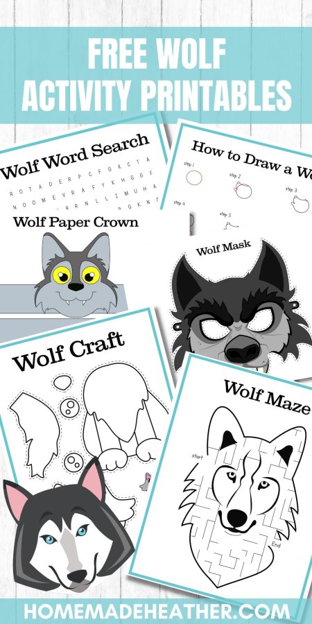 Free wolf activity printables homemade heather