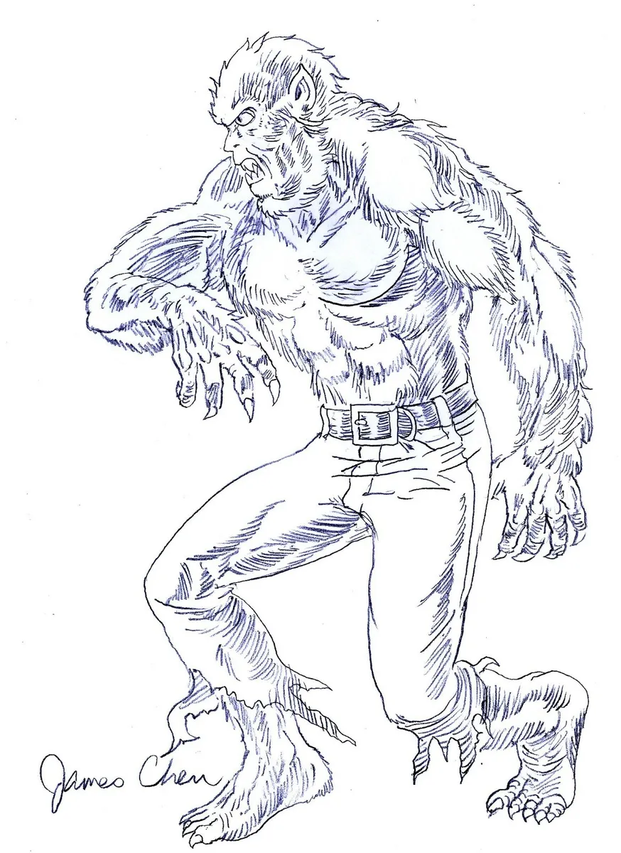 Werewolf by night original ic art pencil sketch