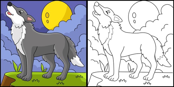 Thousand colorful vector wolf royalty