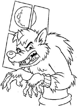 Werewolf full moon coloring page all kids network