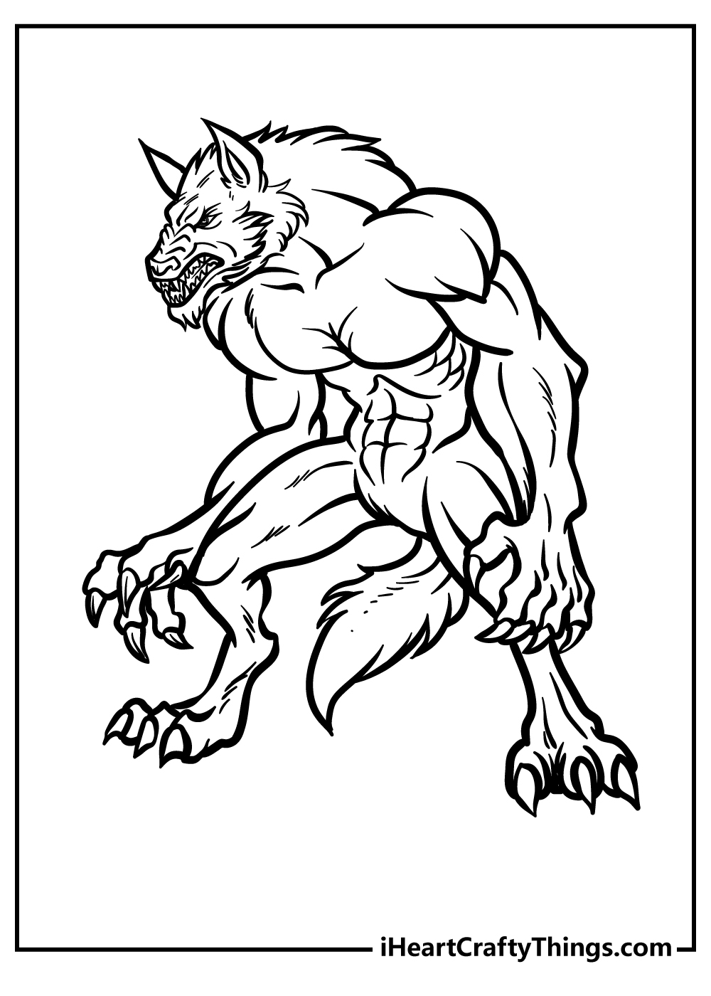 Werewolf coloring pages free printables