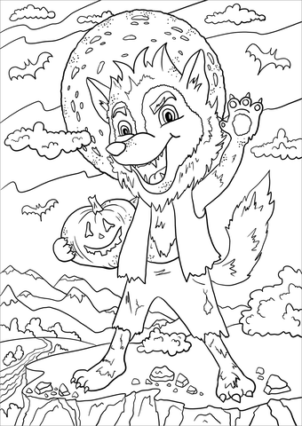 Werewolf coloring page free printable coloring pages