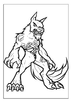 Explore the mysteries of the werewolf with our coloring pages for kids pdf