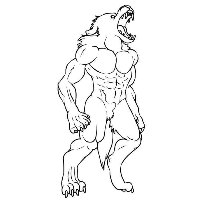 Mysterious werewolf coloring pages