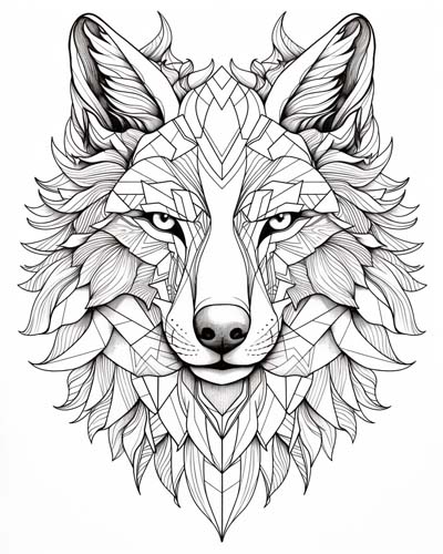 Printable wolf pages for kids and adults