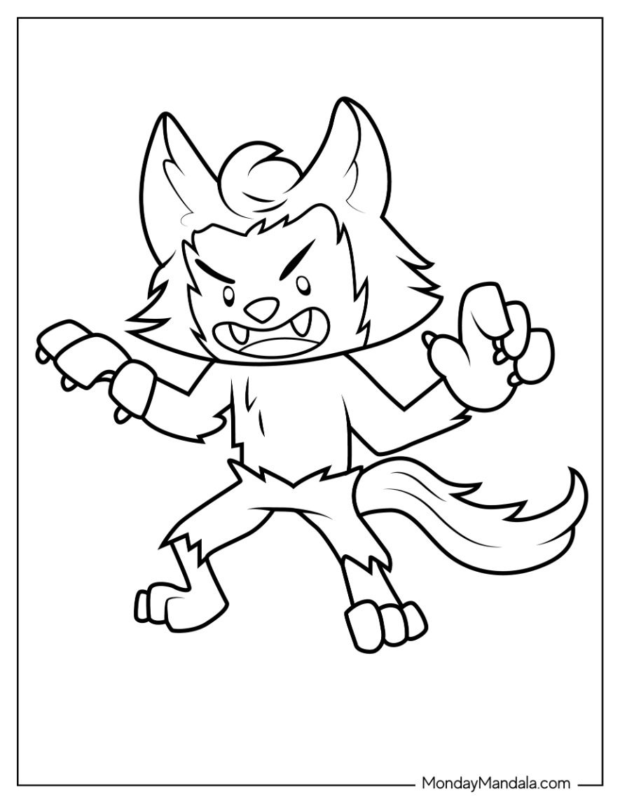 Werewolf coloring pages free pdf printables