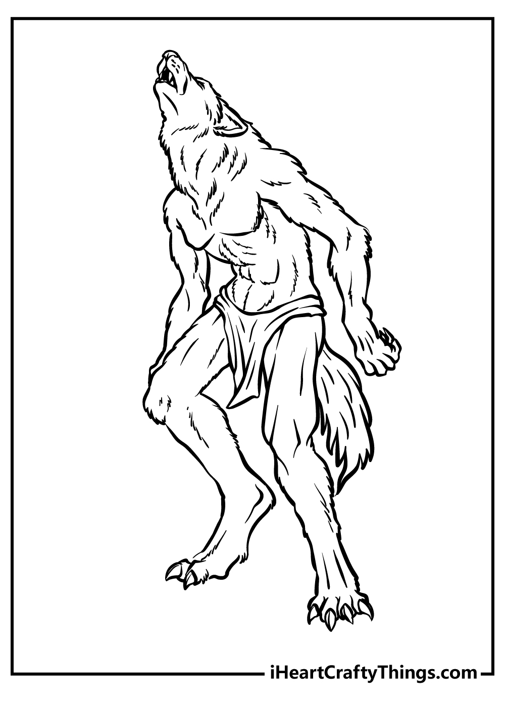 Werewolf coloring pages free printables