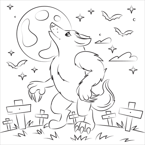 Werewolf coloring page free printable coloring pages