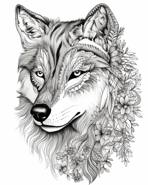 Printable wolf pages for kids and adults