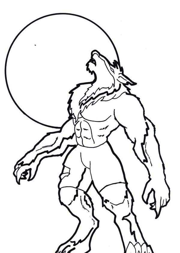 Scary sound of howling werewolf coloring page coloring sun coloring pages halloween coloring werewolf