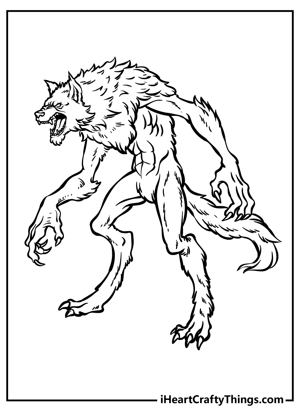 Werewolf coloring pages free printables