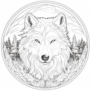 Coloring wolf art