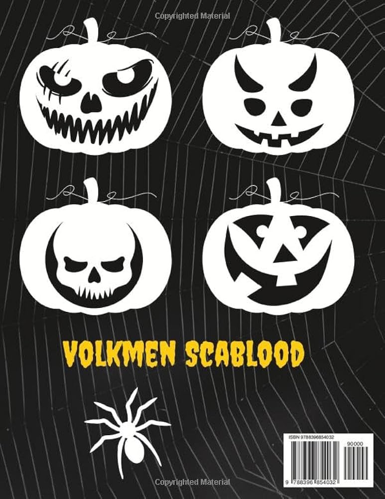 Pumpkin carving stencils halloween templates funny and spooky patterns for carving and painting pumpkins including witches werewolf skulls for children adolescents and adults volkmen scablood books