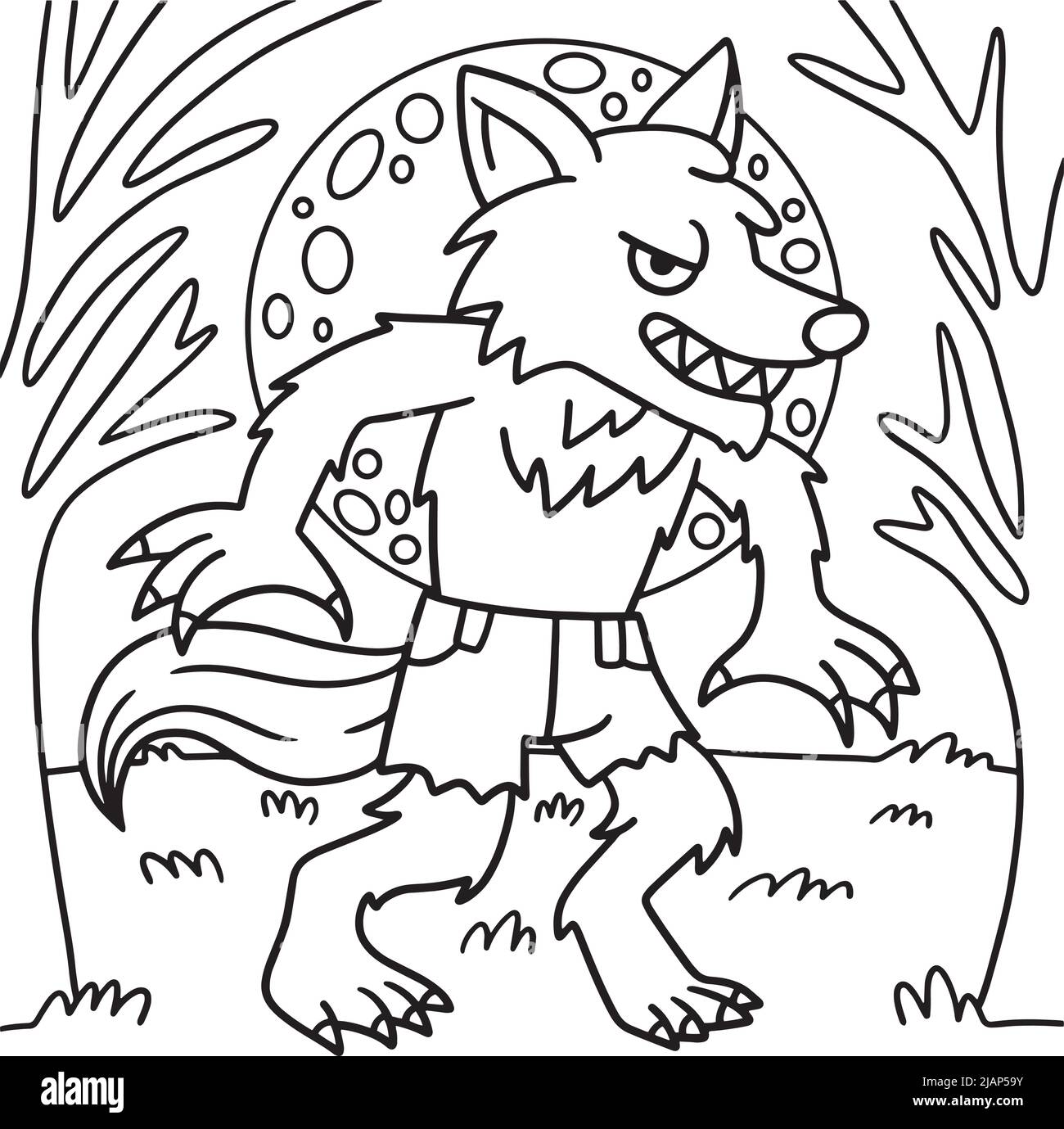 Werewolf drawing cut out stock images pictures