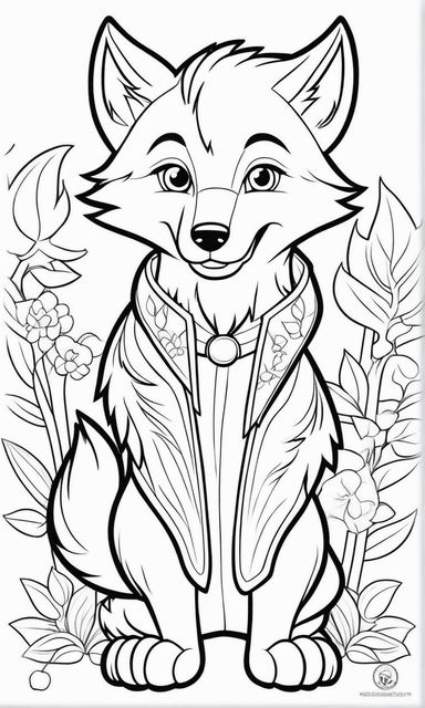 Wilde flower for coloring book with clear thick lines