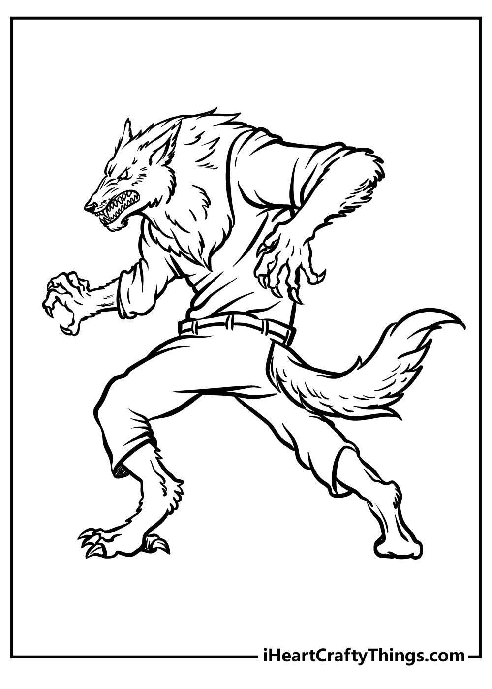 Werewolf coloring pages free printables