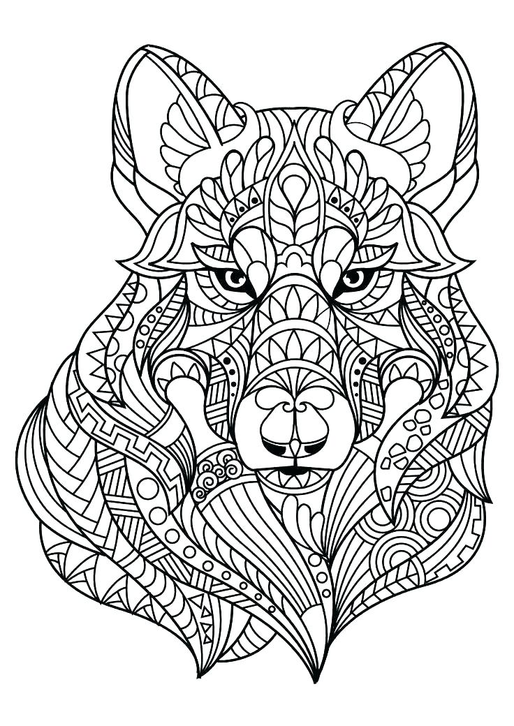 Wolf coloring pages for adults