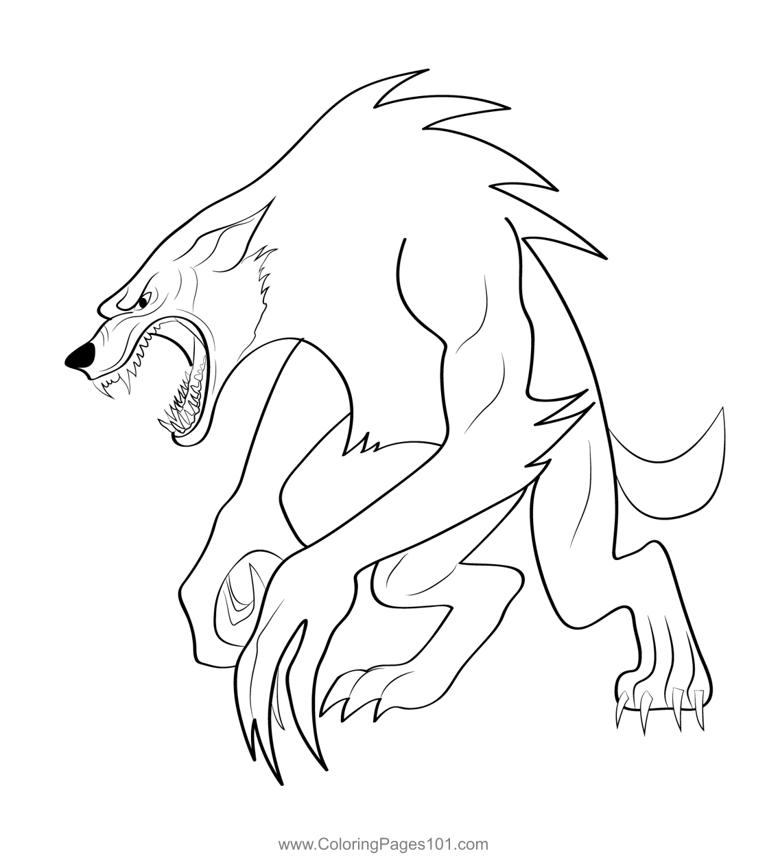 Werewolf coloring page for kids