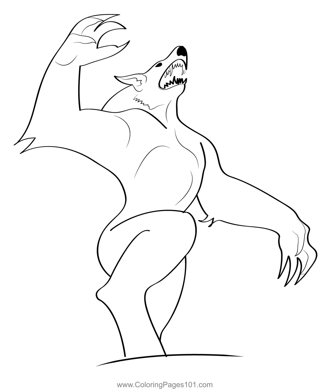 Werewolf coloring page for kids