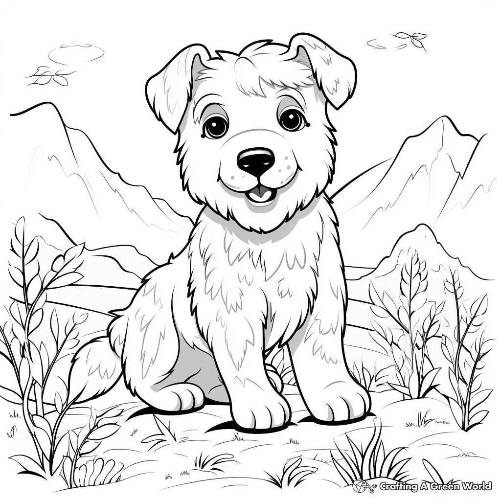 Fluffy dog coloring pages