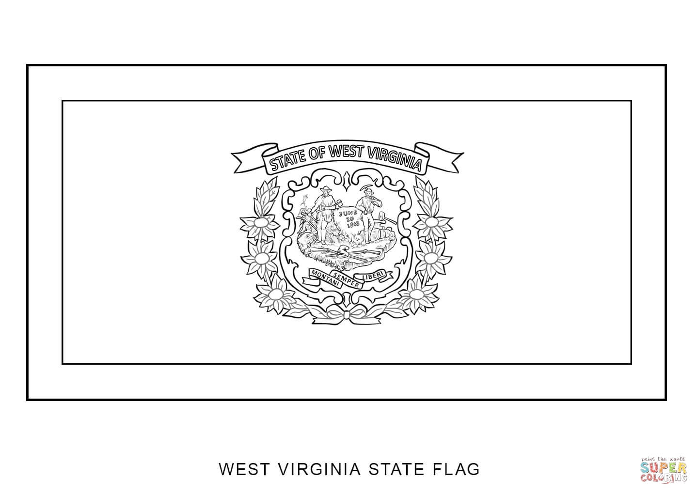 West virginia state flag coloring page free printable coloring pages