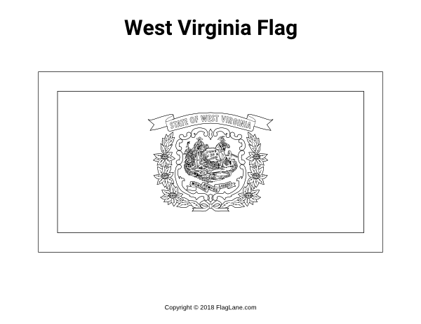 Free west virginia flag coloring page