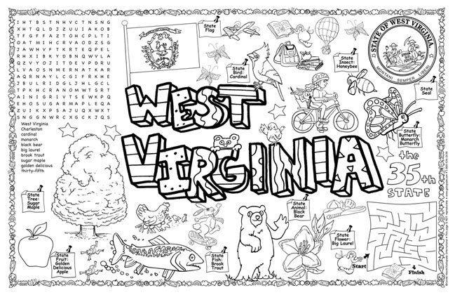 West virginia symbols facts funsheet â pack of