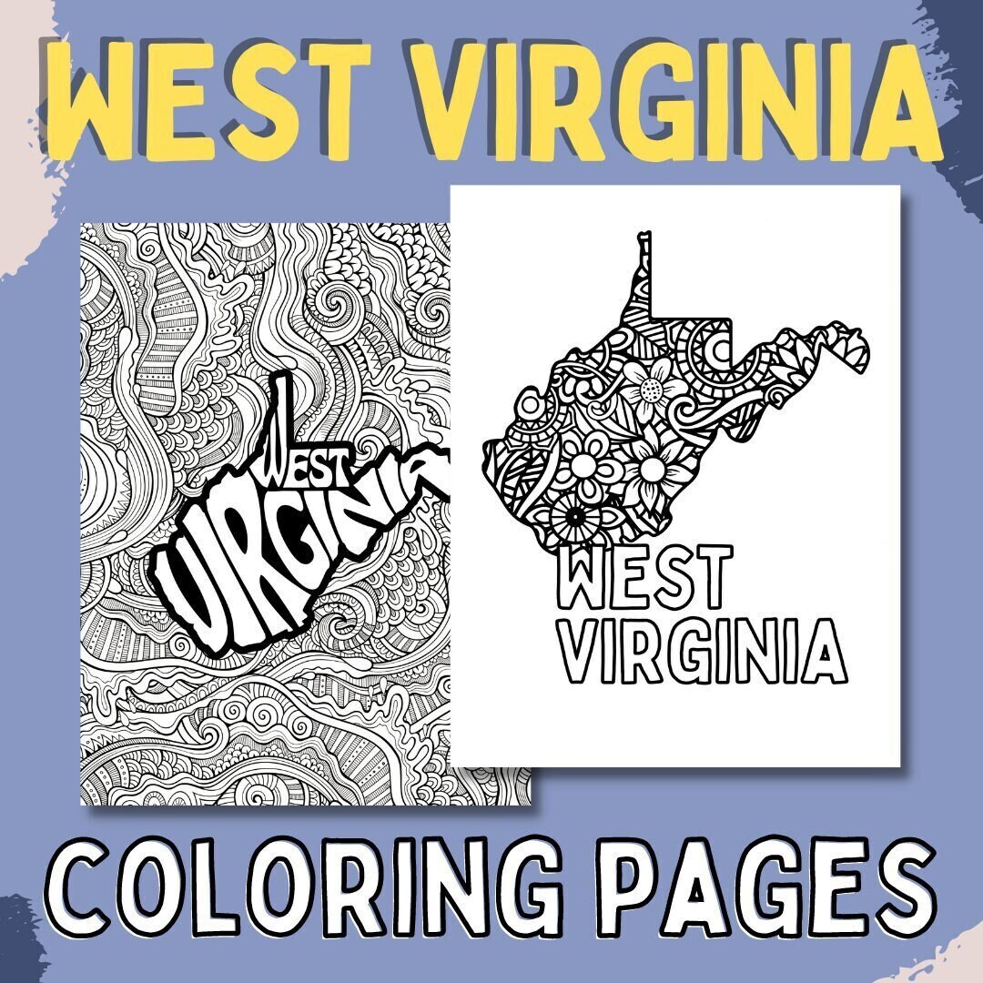 West virginia coloring pages state name floral mandala coloring sheet pdf pages